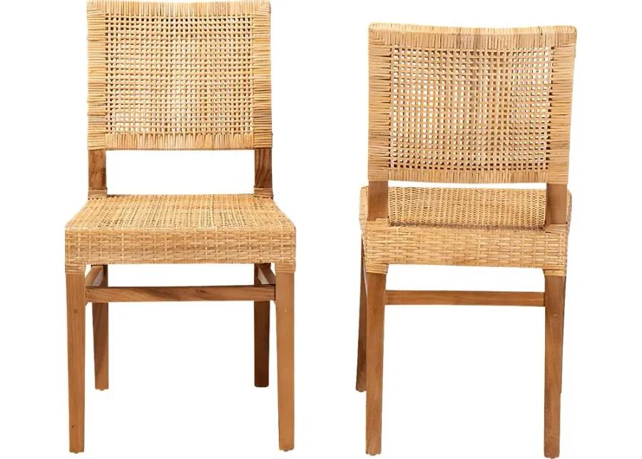 Elesya Brown Side Chair Set of 2