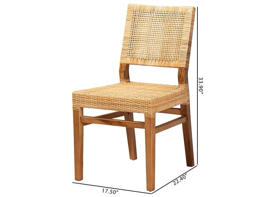 Elesya Brown Side Chair Set of 2