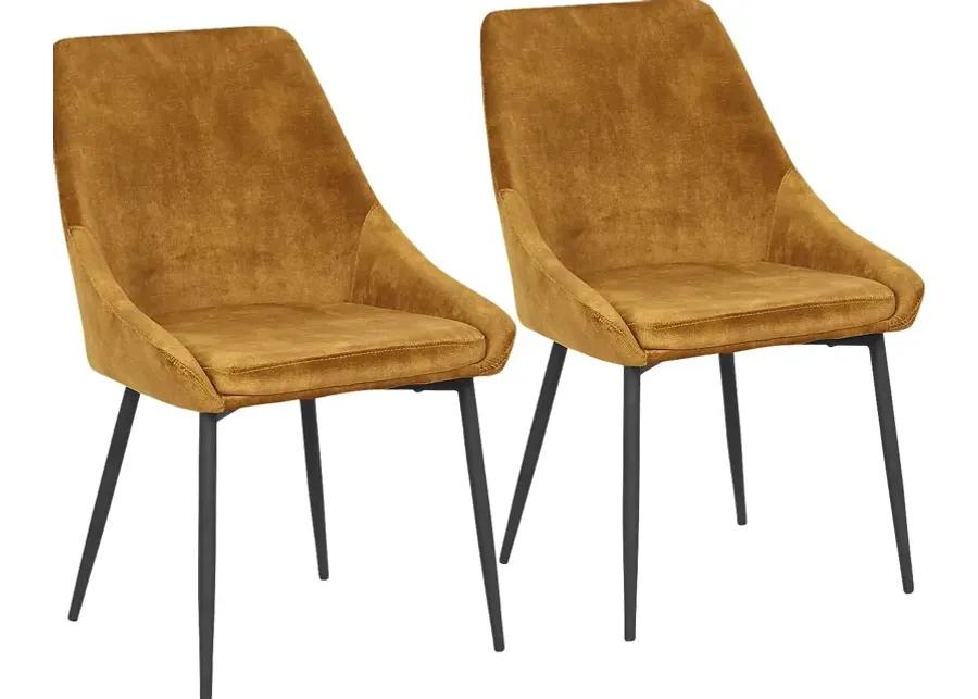 Dellrey Gold Dining Chair, Set of 2