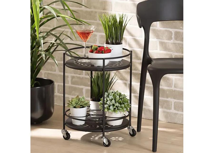 Keathley Black Kitchen Cart