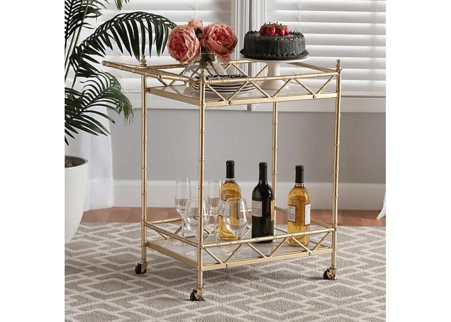 Ethelyn Gold Bar Cart