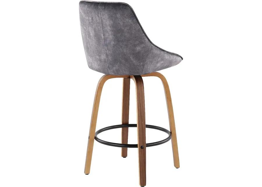 Dellrey Gray Counter Height Stool, Set of 2