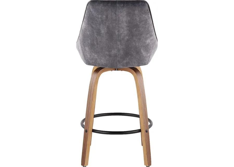 Dellrey Gray Counter Height Stool, Set of 2