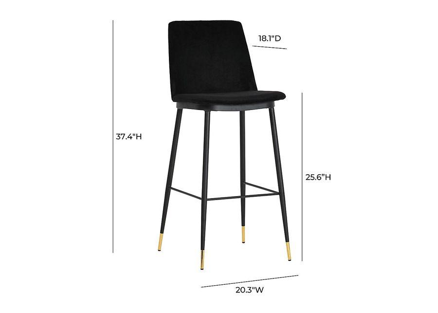 Ellian Black Counter Height Stool, Set of 2