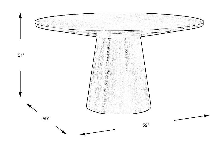 Kendall Black 59"" Round Dining Table