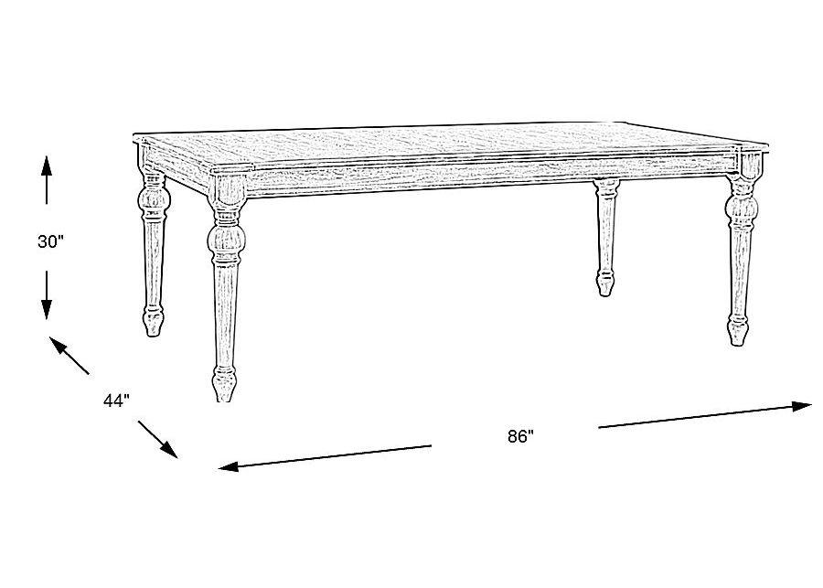 Landon Creek White Rectangle Dining Table