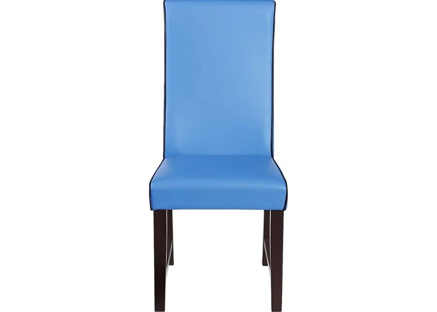 Colonia Hills Espresso 7 Pc 78 in. Rectangle Dining Room with Blue Chairs