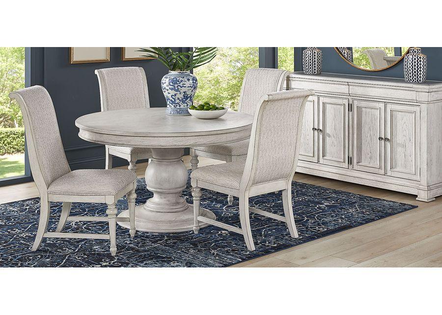 Landon Creek White 5 Pc Round Dining Room with Upholstered Side Chairs