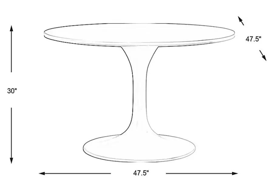 Kaarina White Round Dining Table