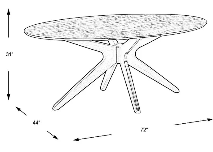 Delmon White Oval Dining Table