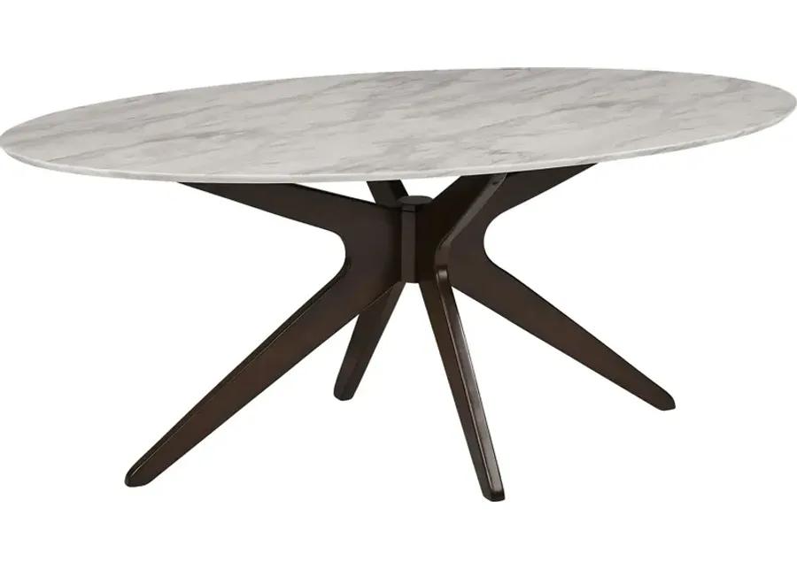 Delmon White Oval Dining Table