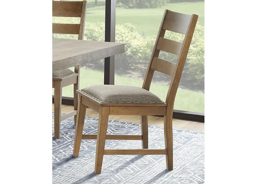 Hazelnut Woods Brown 6 Pc Dining Room with Ladder Back Chairs