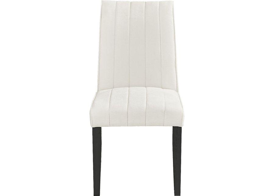 Kendall White Side Chair with Black Legs