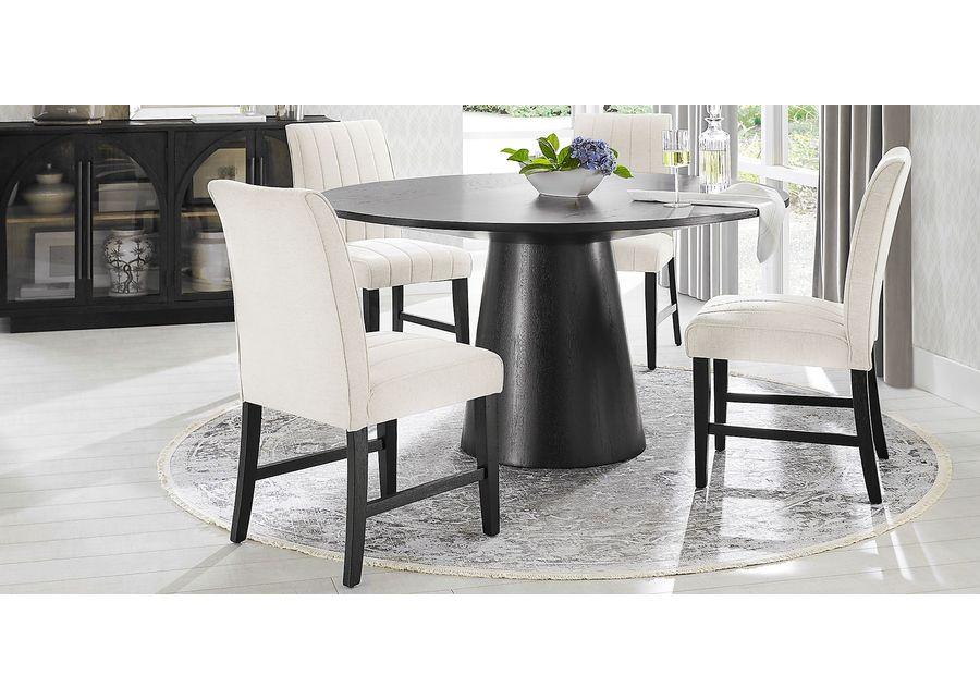 Kendall White Side Chair with Black Legs