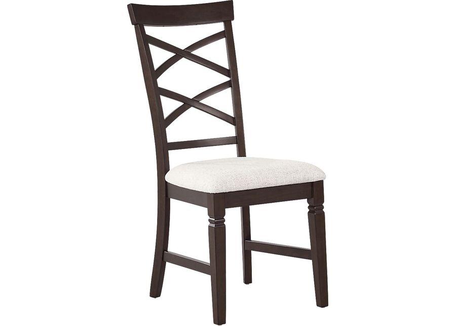 Winslow Brown Cherry 5 Pc Round Dining Room with X-Back Chairs