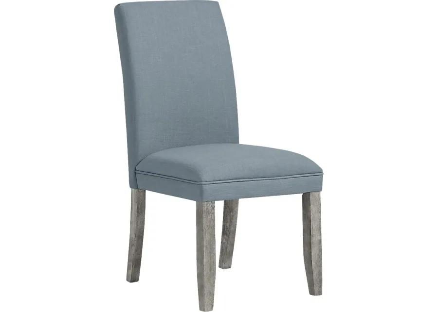 San Francisco Gray 7 Pc Dining Room with Blue Chairs