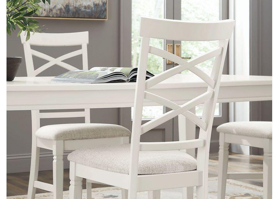 Winslow White 5 Pc Rectangle Dining Room with X-Back Chairs