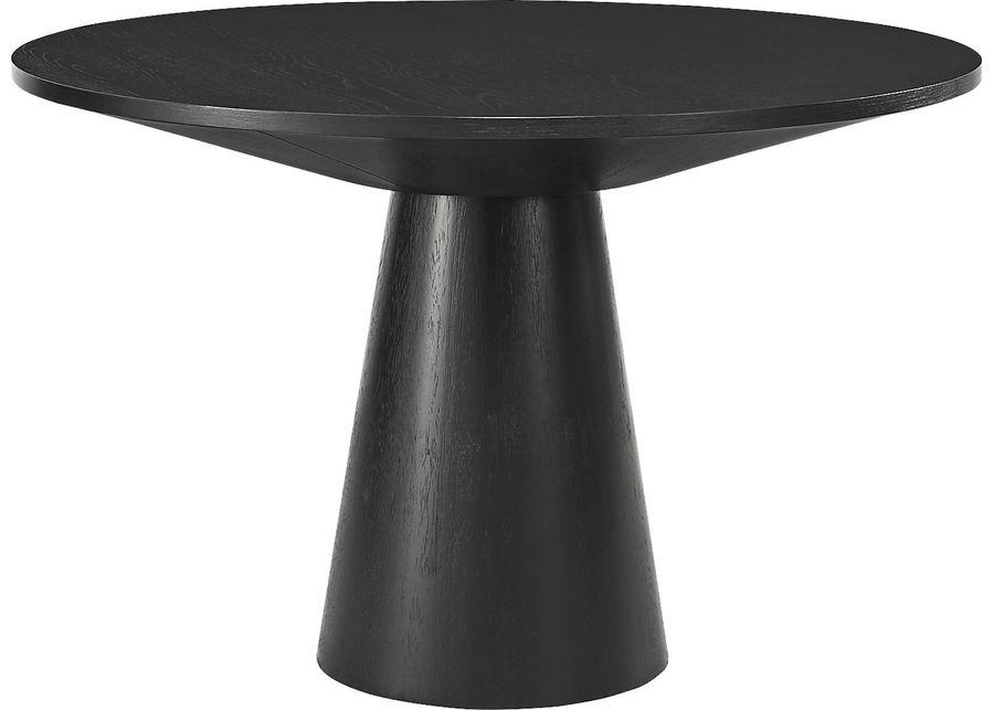 Kendall Black 5 Pc 48"" Round Dining Room with Gold Arm Chairs