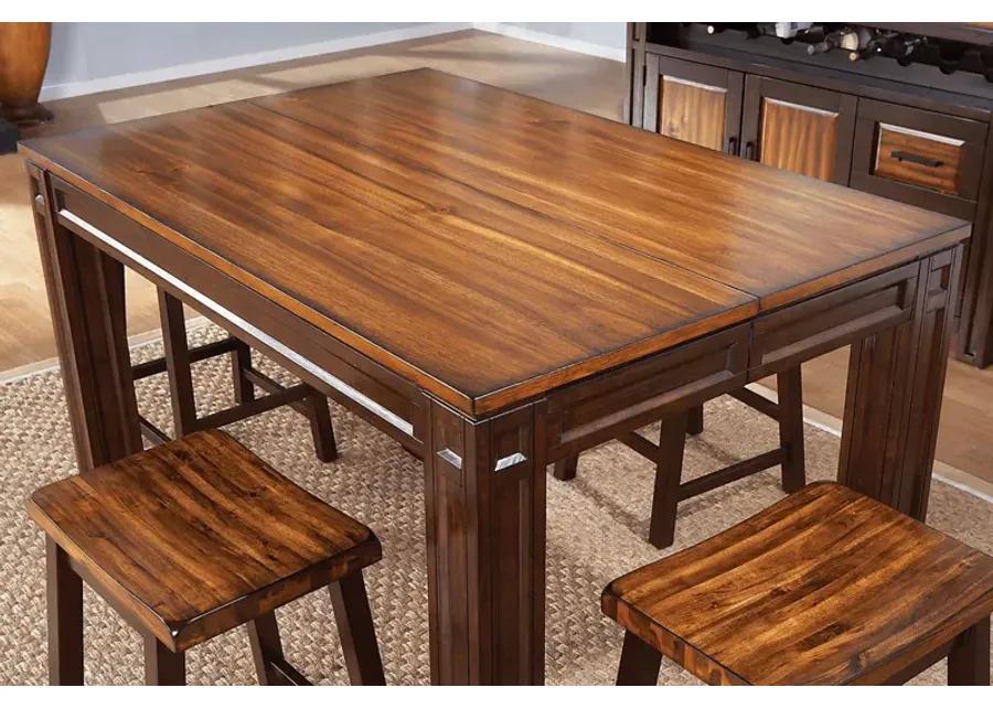 Adelson Chocolate Square Counter Height Dining Table