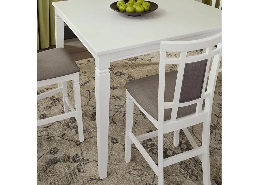 Riverdale White Square Counter Height Dining Table