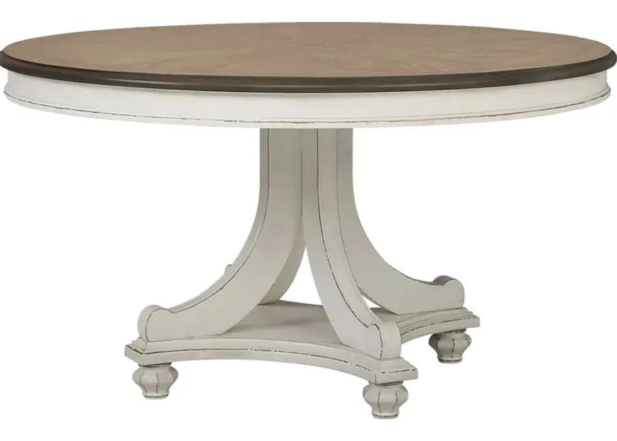 French Market White Round Dining Table
