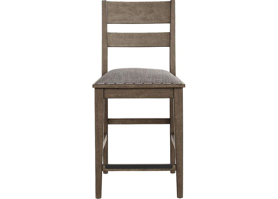 Hazelnut Woods Brown Ladderback Counter Height Stool