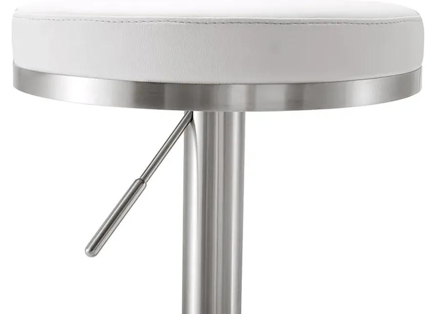 Fano White Adjustable Swivel Barstool