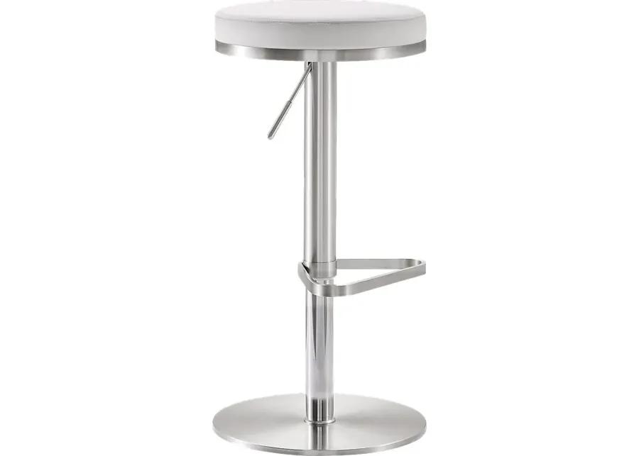 Fano White Adjustable Swivel Barstool