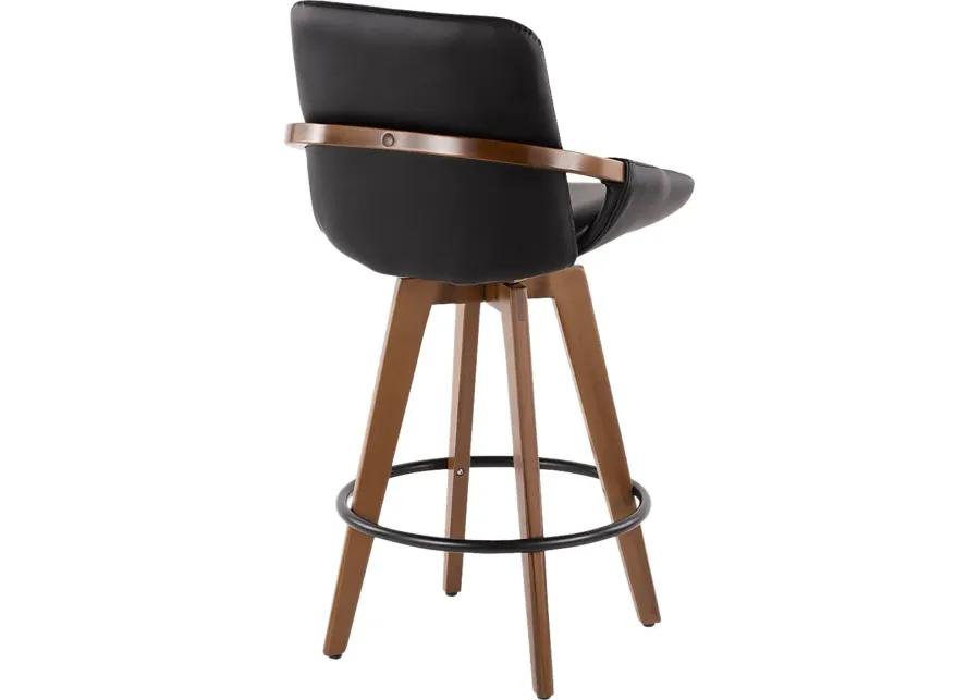 Daylilly Black Swivel Counter Height Stool