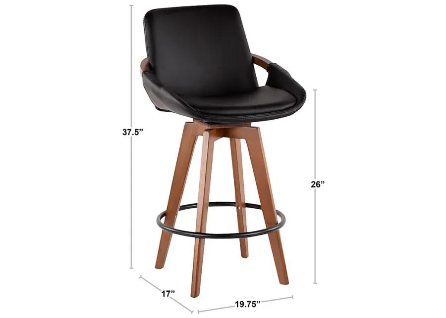 Daylilly Black Swivel Counter Height Stool