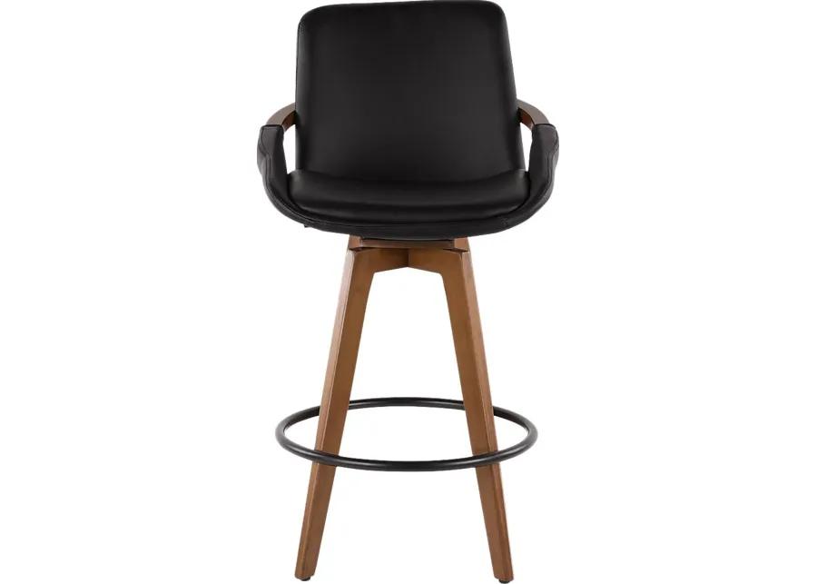 Daylilly Black Swivel Counter Height Stool