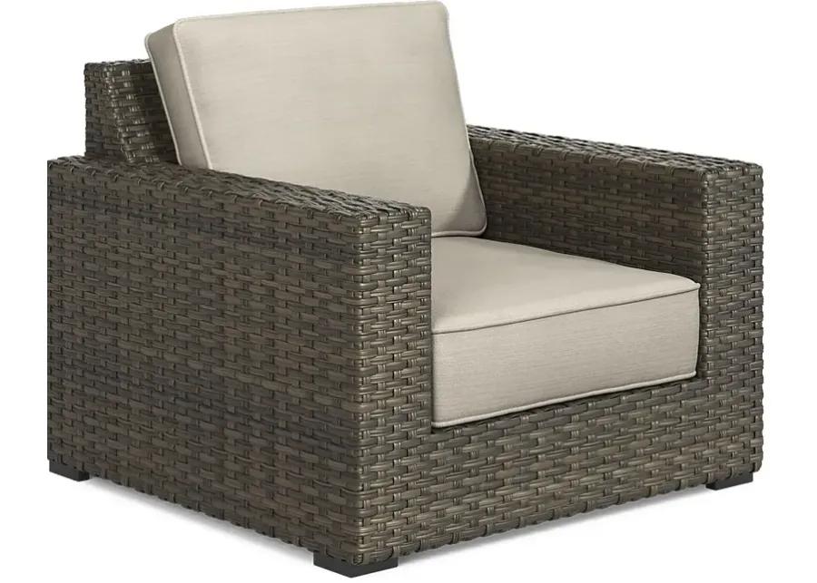 Rialto Brown Outdoor Chair with Putty Cushions