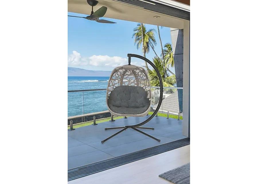 Outdoor Wolframe Beige Hanging Chair