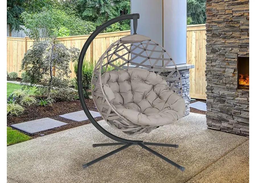 Outdoor Zabolio Beige Loveseat Outdoor Wynnmeadow Beige Hanging Chair