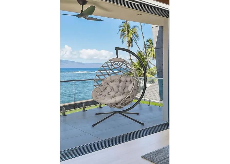 Outdoor Zabolio Beige Loveseat Outdoor Wynnmeadow Beige Hanging Chair