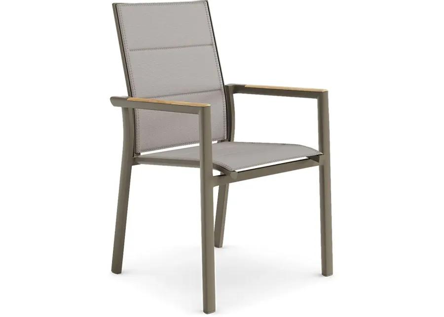 Solana Taupe 3 Pc Outdoor Dining Set with Arm Chairs