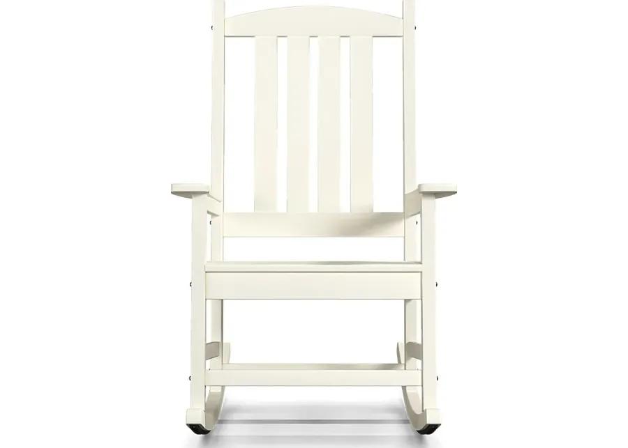 Brocky White Outdoor Rocking Chair