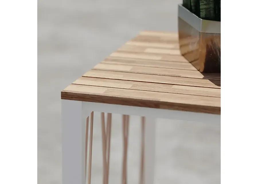 Outdoor Angelloz White End Table