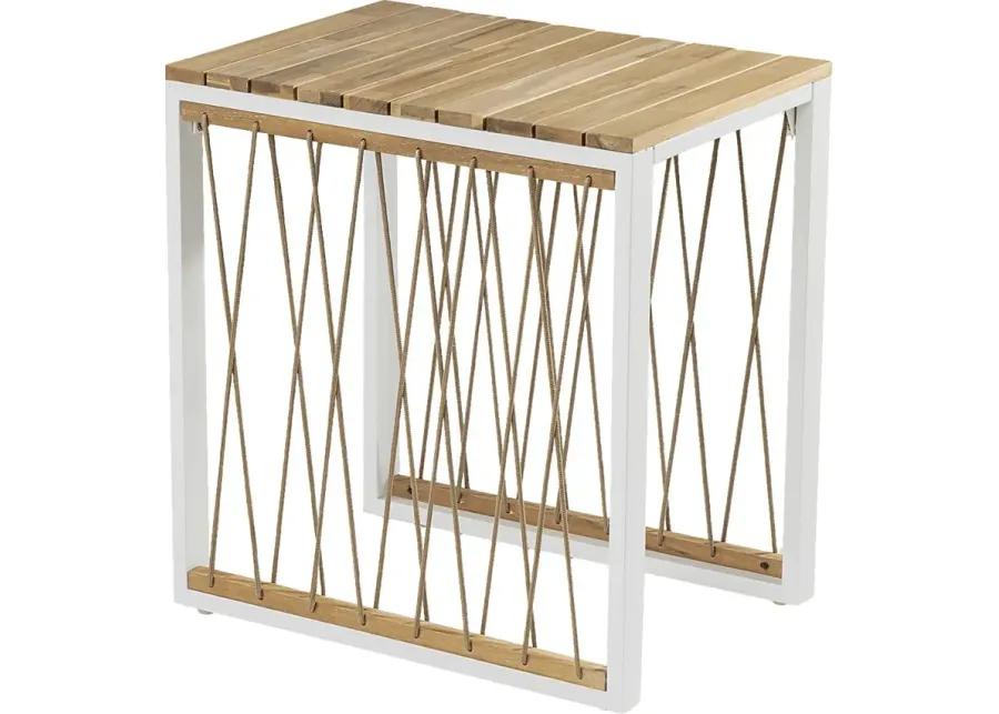 Outdoor Angelloz White End Table