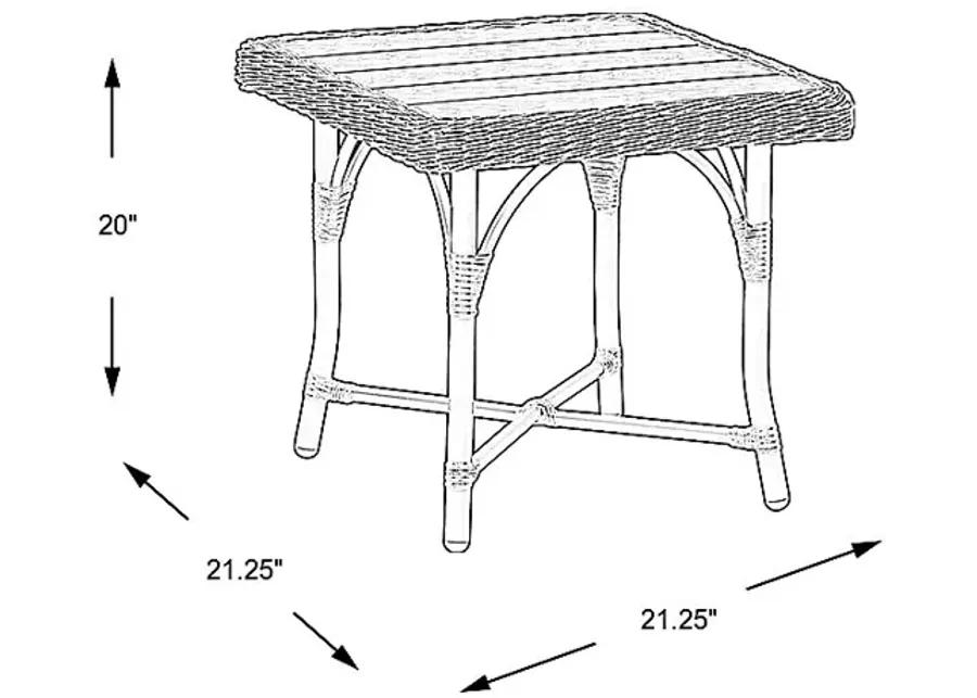 Ridgecrest Brown Outdoor Square End Table