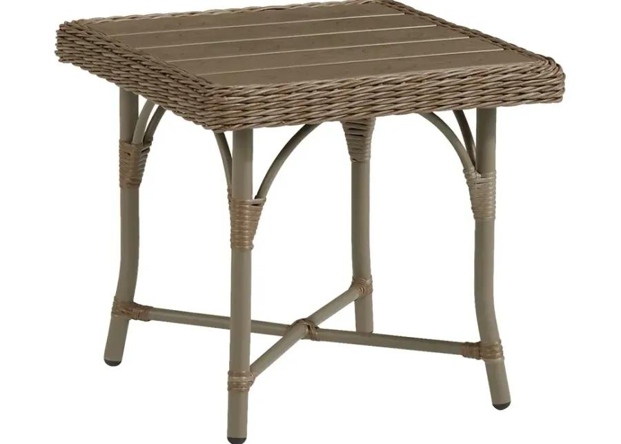 Ridgecrest Brown Outdoor Square End Table