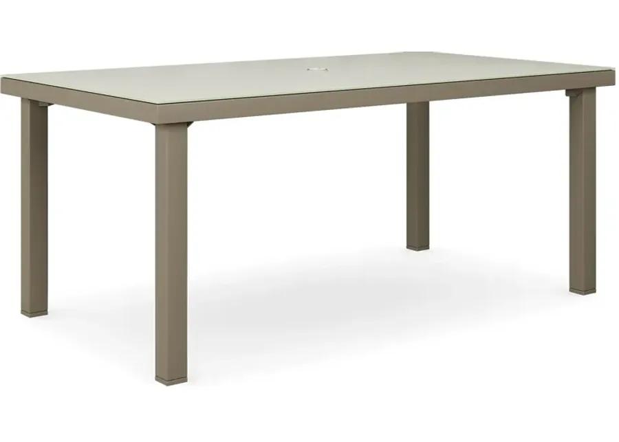 Solana Taupe 70 in. Glass Rectangle Outdoor Dining Table