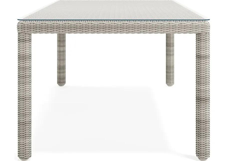 Patmos Gray Wicker Rectangle Outdoor Dining Table