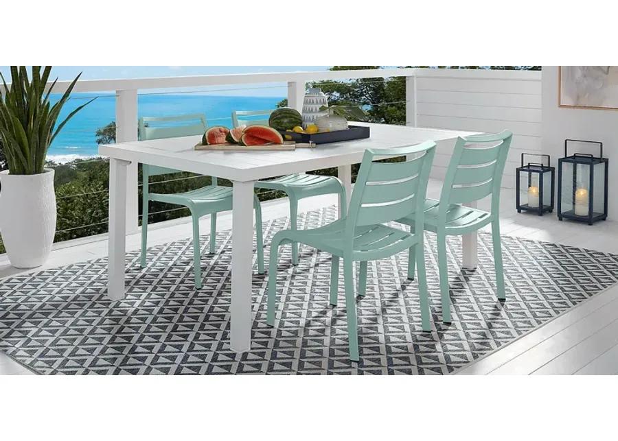Park Walk White 5 Pc Rectangle Outdoor Dining Set with Arctic Chairs