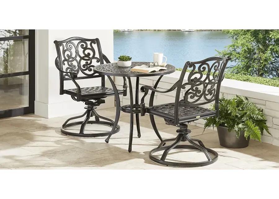 Lake Como Antique Bronze 3 Pc 30 in. Round Outdoor Dining Set