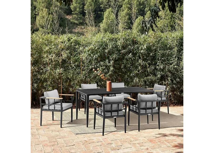 Outdoor Aurania Black Arm Chair, Set of 2