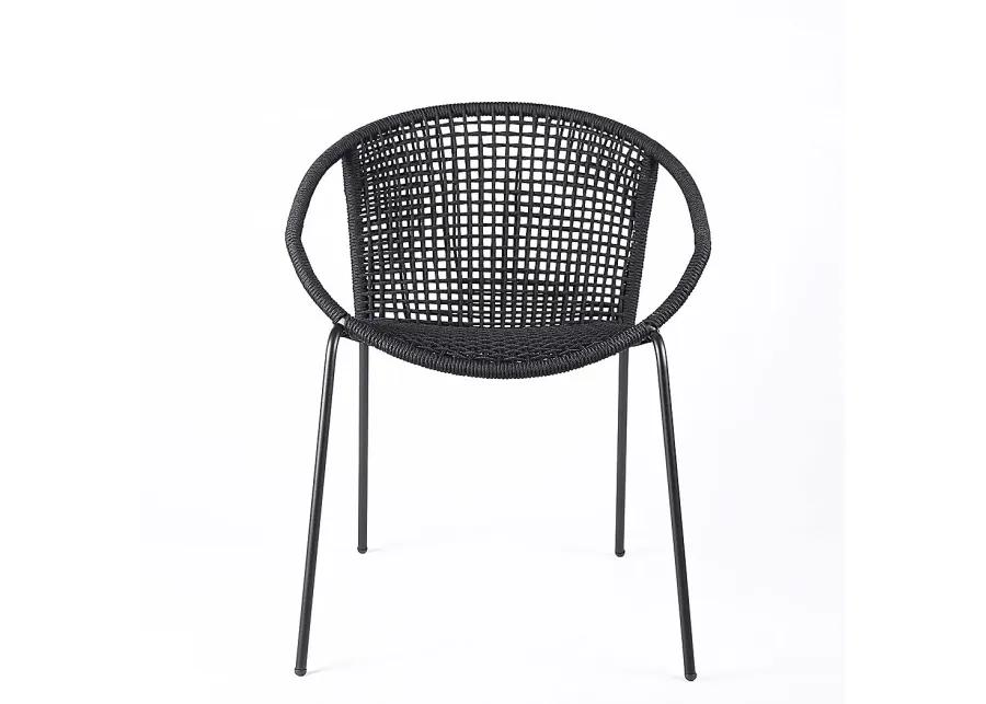 Terela Black Outdoor Arm Chair, Set of 2