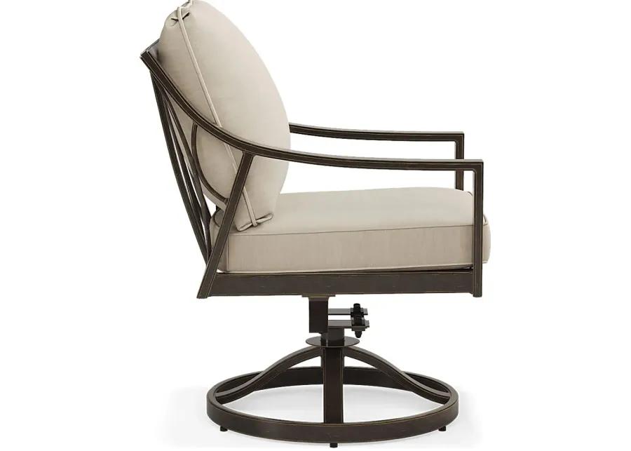 Manchester Hill Antique Bronze Outdoor Swivel Rocker Chair