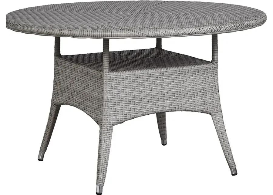 Bay Terrace Gray Wicker 48 in. Round Outdoor Dining Table