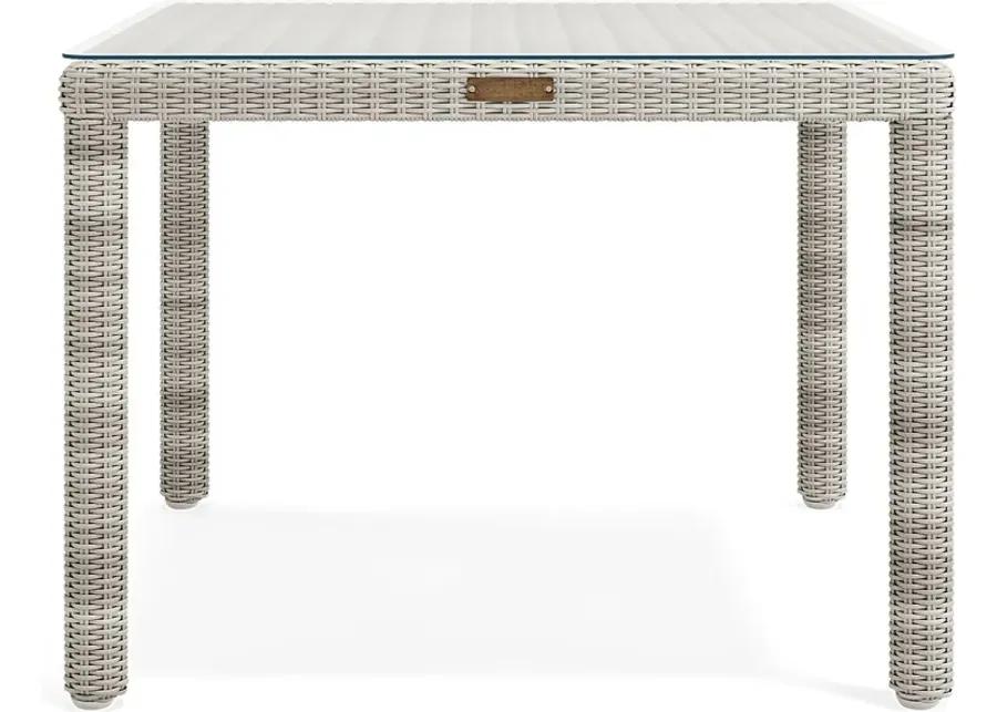 Patmos Gray Wicker Square Outdoor Dining Table